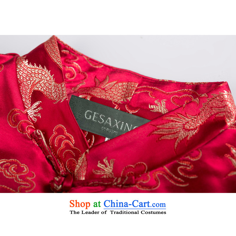 By order of the thre Bosnia and, in particular, the elderly in the autumn and winter recommended thick Tang Dynasty Chinese Cheung Woon cotton jacket men father replacing F0789 wine red ground black dragon XXL/185, thre line (gesaxing and Tobago) , , , sh