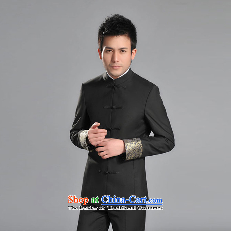 Tsing Yu Sau San men Wearing Tang Dynasty Chinese dragon tattoo cuffs men-collar jacket students Sau San JY1621 replacing black Tang blouses , L, Tsing Yu (QINGYU) , , , shopping on the Internet