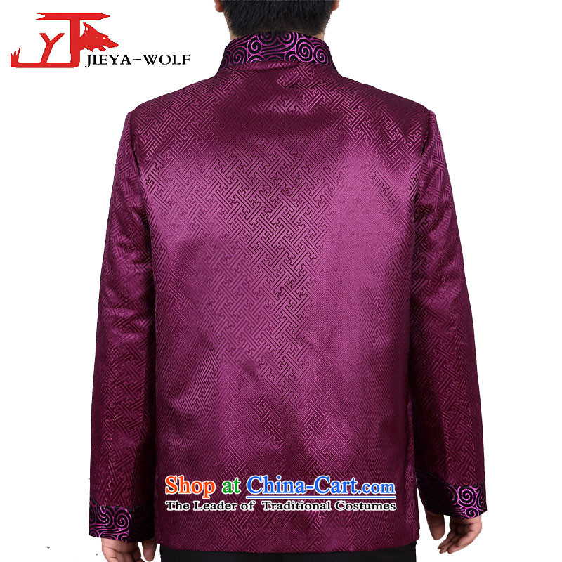 - Wolf JEYA-WOLF, 2015 New Tang Dynasty Men's Shirt, autumn and winter jackets with leisure silk shawls, purple 165/S,JIEYA-WOLF,,, shopping on the Internet