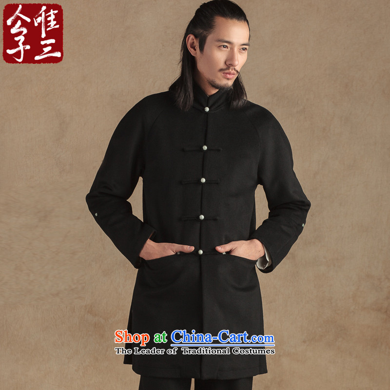 Cd 3 Model China wind-Yuk Tak Jade detained five Tang Dynasty Men long wool coat ethnic Han-? winter gray jumbo (XL), CD 3 , , , shopping on the Internet
