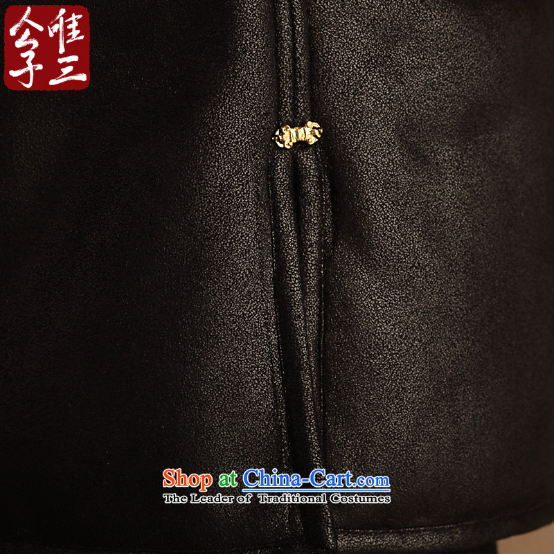 Cd 3 Model China wind devils leather garments robe Chinese Disc detained men Tang dynasty fur coat thickness one winter black jumbo (XL), Sau San CD 3 , , , shopping on the Internet