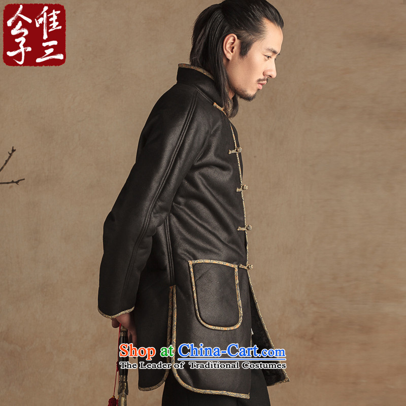 Third, China will be permitted to cd leather garments robe Chinese Stylish colors to hem jacket spell Men's Shirt leisure winter Sau San Black (M) CD 3 , , , shopping on the Internet
