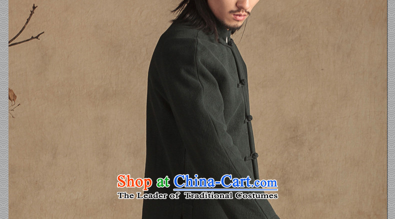 Cd 3 Model Jing Ke China Wind netbook sleeve cotton wool linen Tang dynasty male national linen coat of Tang Dynasty winter new small dark green (S) Picture, prices, brand platters! The elections are supplied in the national character of distribution, so action, buy now enjoy more preferential! As soon as possible.