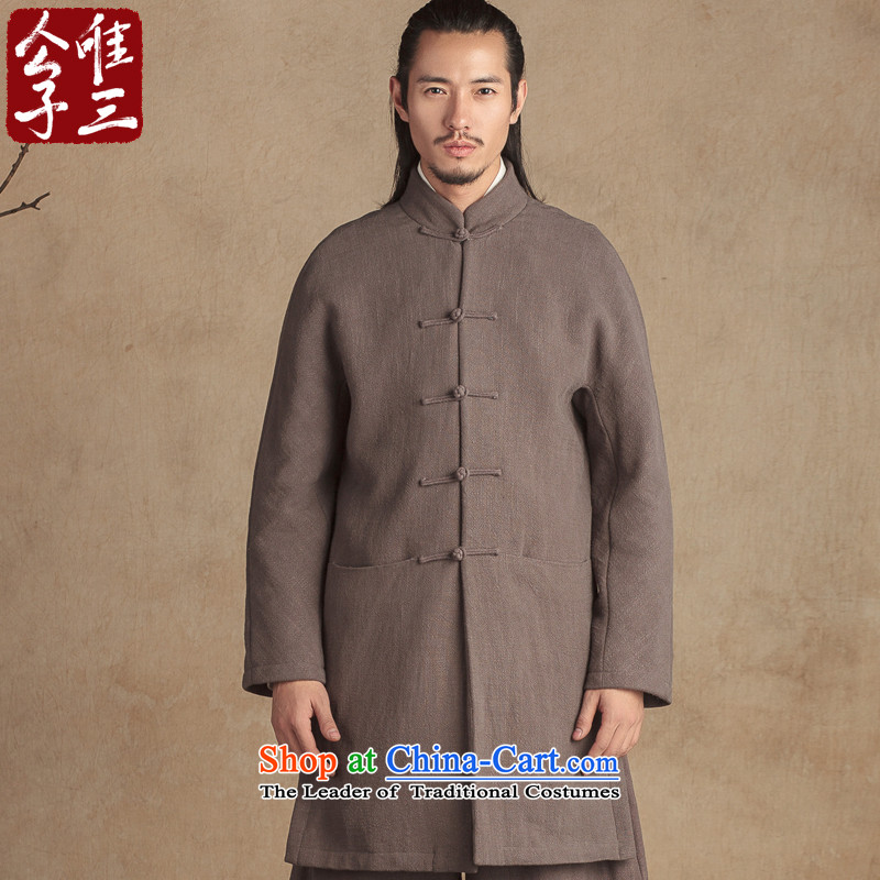 Cd 3 Model Jing Ke China Wind netbook sleeve cotton wool linen Tang dynasty male national linen coat of Tang Dynasty winter new small dark green (S) CD 3 , , , shopping on the Internet