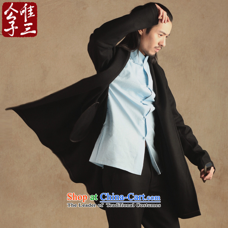 Third, China who were only wool? Long frock coat Tang jackets gowns Chinese Han-thick black fuyuo (M) CD 3 , , , shopping on the Internet