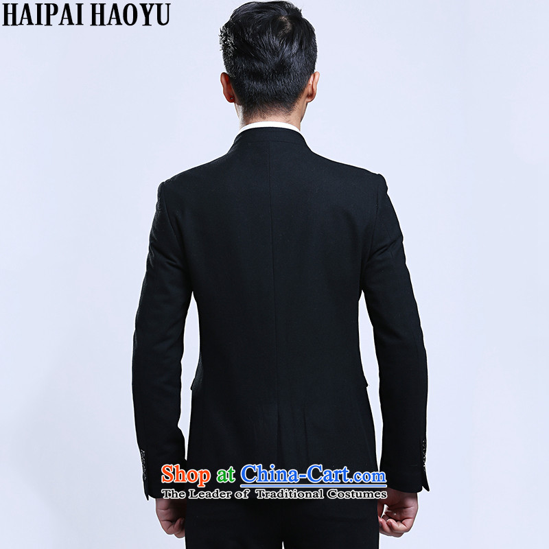  Tang Dynasty Chinese tunic HAIPAIHAOYU Han-men and chinese collar suits stylish suits Korea Edition Sau San core black shirt 170 flows 31 trousers ,HAIPAIHAOYU,,, shopping on the Internet