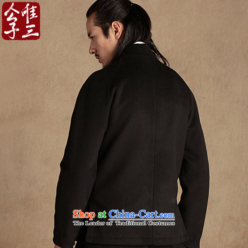 Cd 3 model auspicious China wind Tang Dynasty Recreation and wool Chinese tunic collar jacket? National Autumn and winter clothing in the new Black (M) only hyun three shopping on the Internet has been pressed.