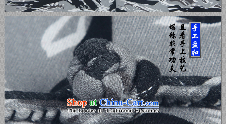 Cd 3 China wind-Ho Wing-colored Tang dynasty men tray clip Sau San Chinese leisure cotton jacket in spring and autumn improved black and gray small picture (S), prices, brand platters! The elections are supplied in the national character of distribution, so action, buy now enjoy more preferential! As soon as possible.