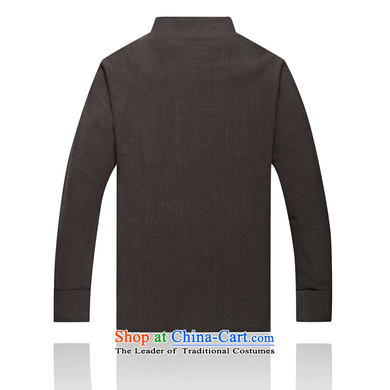 Thre line and long-sleeved linen china wind load Tang Tang dynasty men's jackets during the Spring and Autumn Chinese-shoulder even the elderly in the Cuff national costumes F0738 load father dark blue line and thre M/170, gesaxing) , , , shopping on the