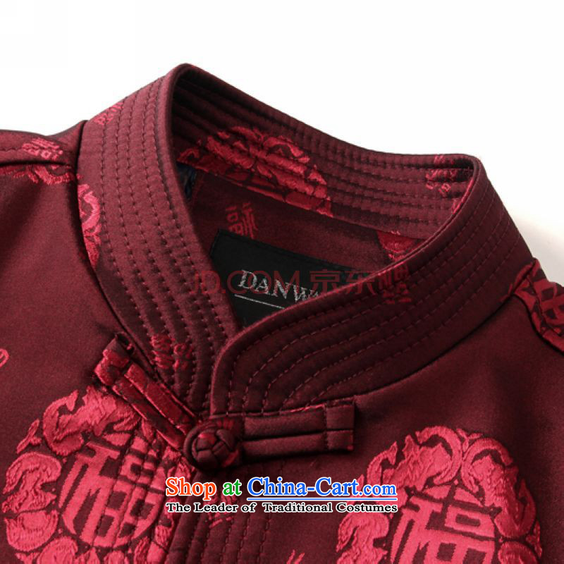Rui and Diana Spring 2015 New Men father installed China wind is from older Tang jackets wine red 180, Rui and Diana shopping on the Internet has been pressed.