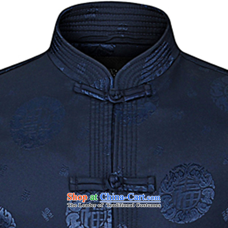 Hidenao Spencer Spring New China wind in older Men's Mock-Neck Tang dynasty fashion stamp Tang jackets Z05 navy blue 175 Hidenao Spencer shopping on the Internet has been pressed.
