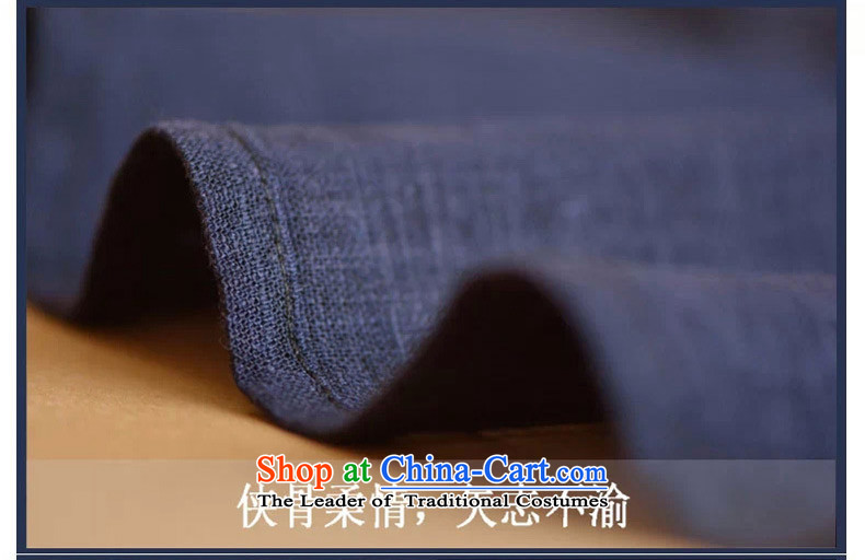 Collar up long-sleeved shirt with tie for both business and leisure APEC cotton linen retro China wind original male blue XXL picture, prices, brand platters! The elections are supplied in the national character of distribution, so action, buy now enjoy more preferential! As soon as possible.