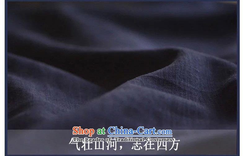 Collar up long-sleeved shirt with tie for both business and leisure APEC cotton linen retro China wind original male blue XXL picture, prices, brand platters! The elections are supplied in the national character of distribution, so action, buy now enjoy more preferential! As soon as possible.