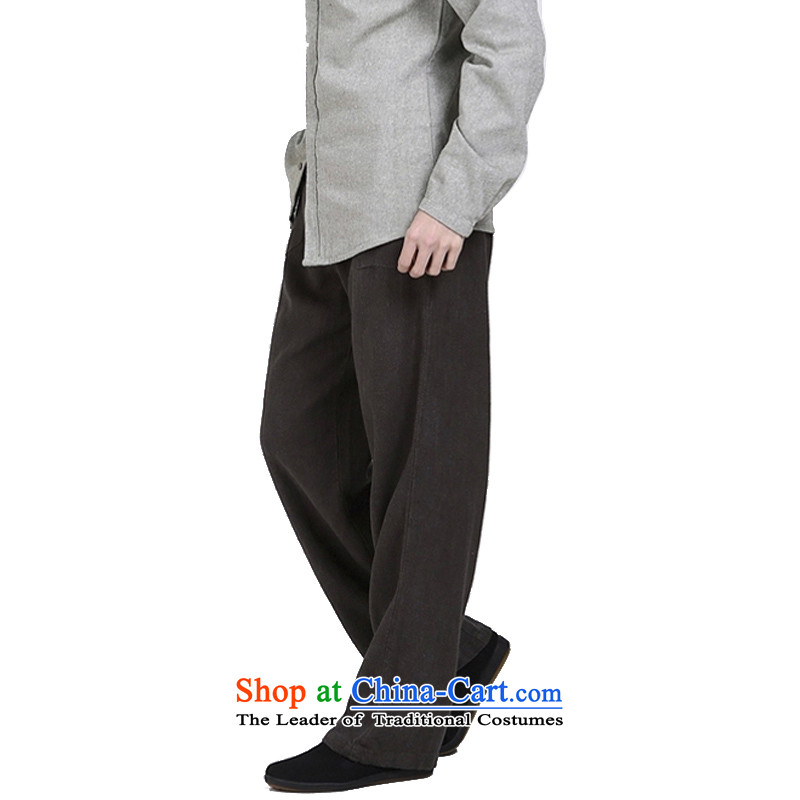 The original motion hill people cotton linen china wind leisure men's trousers, men pantalette linen trousers trousers Beneficência Instrução Gratuita aos Pobres de Chinese Brown XL, hill people movement has been pressed shopping on the Internet