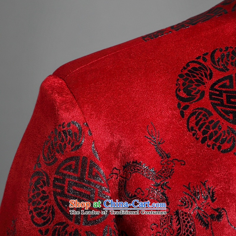 Van Gogh in Ho Tang dynasty older men's jackets autumn and winter, Father Jacket Chinese Disc detained Chinese tunic J1517 RED XXXXL, Van Gogh's shopping on the Internet has been pressed.
