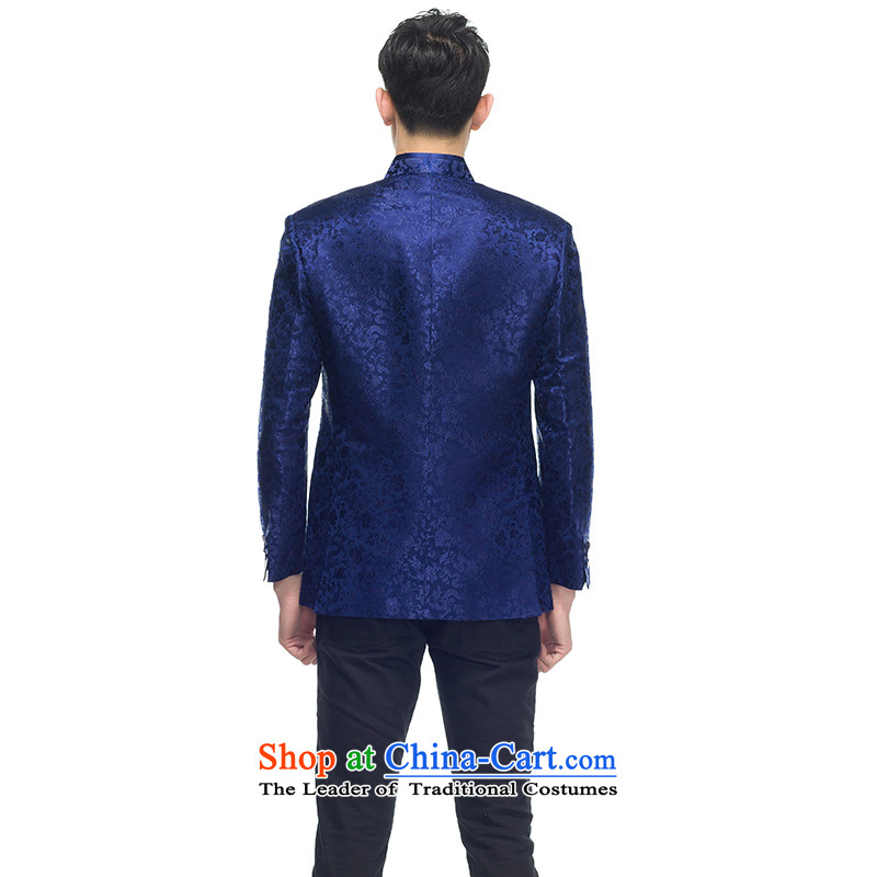Thus Cheung Man, brocade coverlets shirt 2015 new blue retro China wind blue XXXL, Tang Shui thus Cheung shopping on the Internet has been pressed.