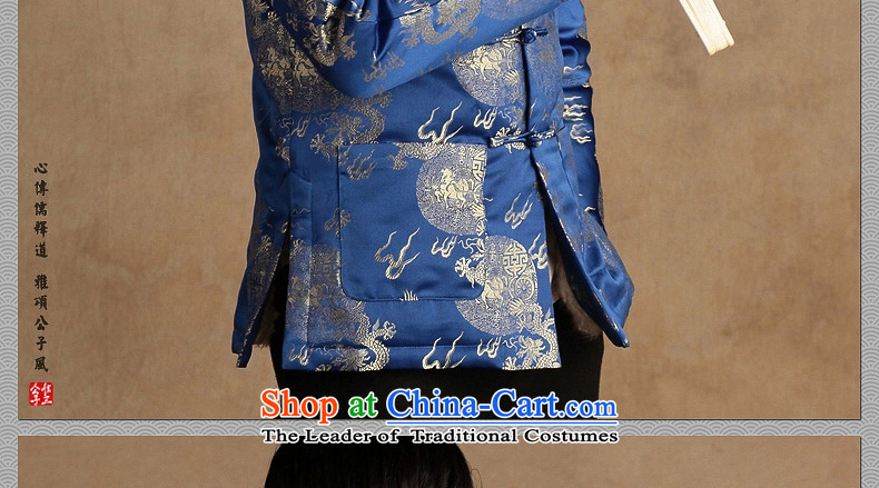 Cd 3 China wind Fu Lu Tang Dynasty Chinese Nation male robe Sau San improved leisure cotton jacket winter robe thick blue dragon in the new picture (M), prices, brand platters! The elections are supplied in the national character of distribution, so action, buy now enjoy more preferential! As soon as possible.