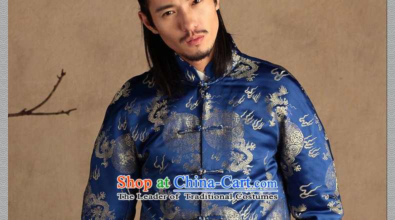 Cd 3 China wind Fu Lu Tang Dynasty Chinese Nation male robe Sau San improved leisure cotton jacket winter robe thick blue dragon new small picture (S), prices, brand platters! The elections are supplied in the national character of distribution, so action, buy now enjoy more preferential! As soon as possible.