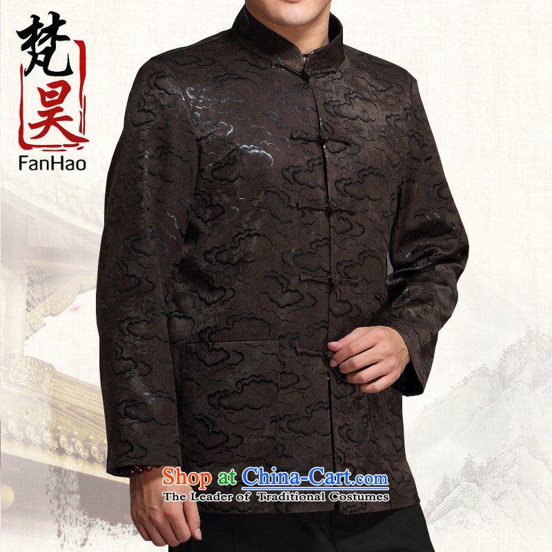 Van Gogh's 2015 new men Tang jackets in older long-sleeved jacket Tang Dynasty Chinese tunic autumn and winter Mock-neck J1518 RED XXL, Van Gogh's shopping on the Internet has been pressed.