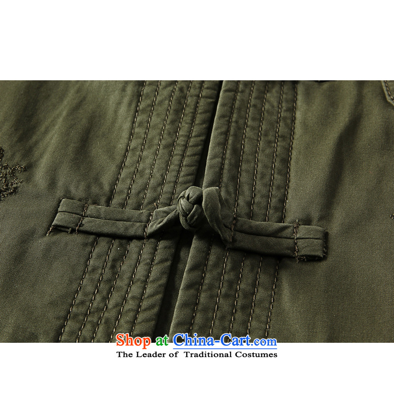 Mr James TIEN made of pure cotton jacket Tang blouses spring and autumn in New older men's jackets national wind up long-sleeved detained Tang dynasty sand washing cotton card its 175 khaki 190, Jun made shopping on the Internet has been pressed.