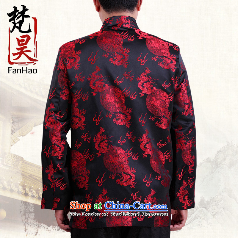 Van Gogh's new dragon design Tang dynasty China Wind Jacket men detained long-sleeved jacket disc men in autumn and winter H1502 older red XL, Van Gogh's shopping on the Internet has been pressed.
