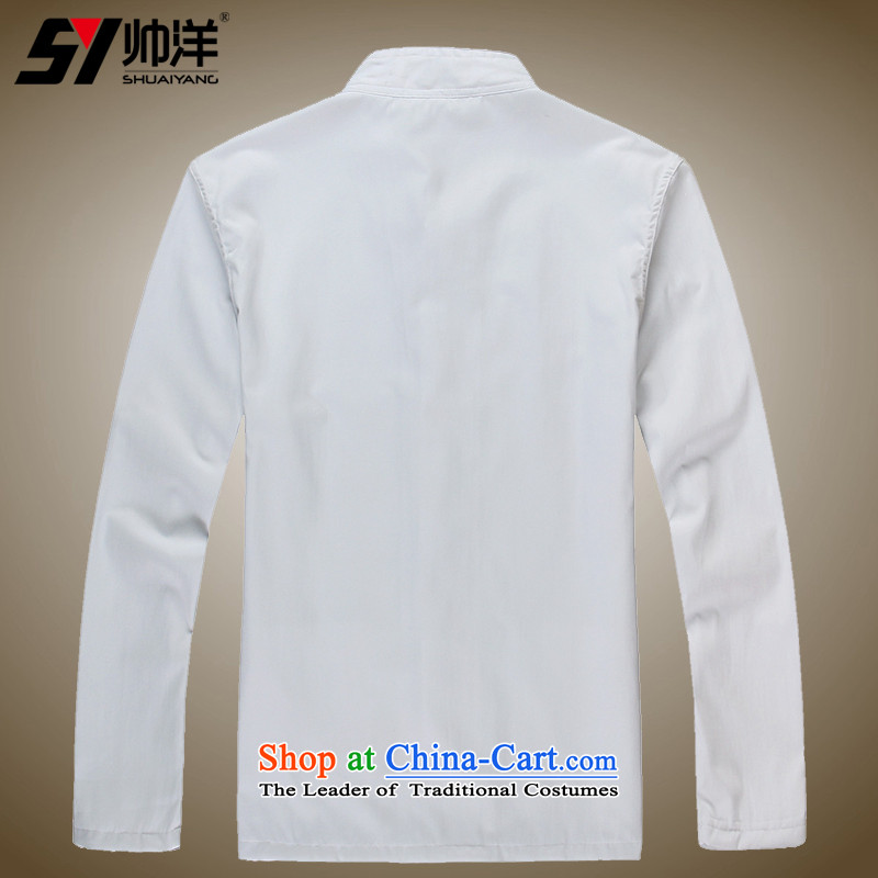 Shuai 2015 Ocean spring outfits men forming the Tang dynasty shirt shirt long-sleeved shirt China wind male Chinese shirt classic white 43/185, SHUAIYANG Yang (Shuai) , , , shopping on the Internet