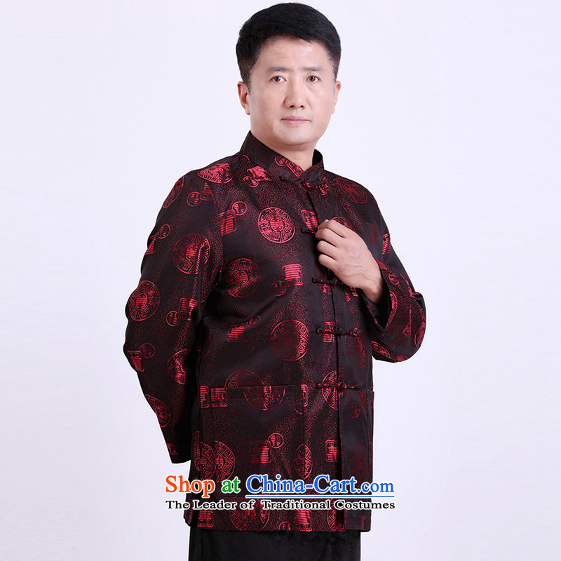 With the Chinese Tang dynasty men's large number of elderly persons, extra thick winter clothing brown XXL, spring birthday with Monogatari (wuyouwuyu) , , , shopping on the Internet