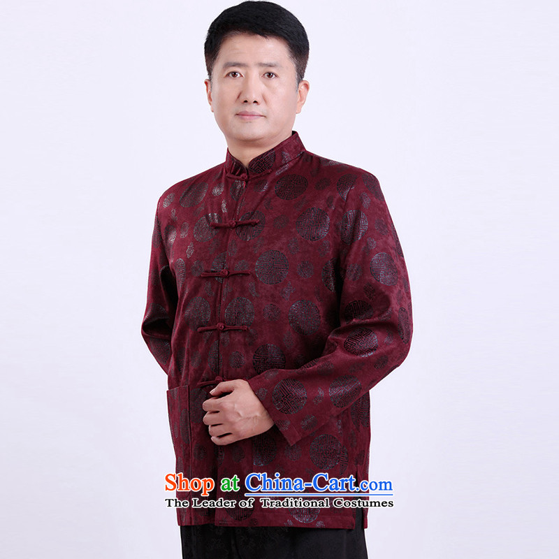 There is a property in the Chinese Tang dynasty men's older men's jackets for larger thick China wind  purpleXXL