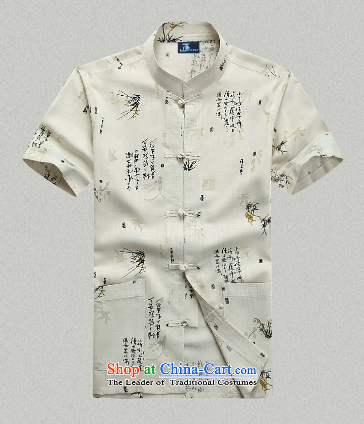 - Wolf JEYA-WOLF, New Tang dynasty men's short-sleeved fine cotton linen is stylish light summer shirts men Tang dynasty national casual shirt, beige ZHUYESHAN 180/XL picture, prices, brand platters! The elections are supplied in the national character of distribution, so action, buy now enjoy more preferential! As soon as possible.