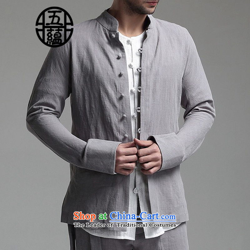 Azzu defense (azouari) China wind men linen collar Chinese long-sleeved sweater pants + White , L (AZOUARI azzu) , , , shopping on the Internet