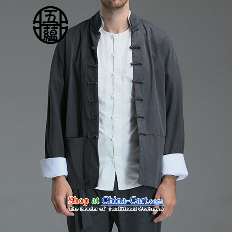 Azzu defense (azouari) China wind Men's Mock-Neck Leisure Tang jacket dark blue XL, AZOUS AZOUARI () , , , shopping on the Internet