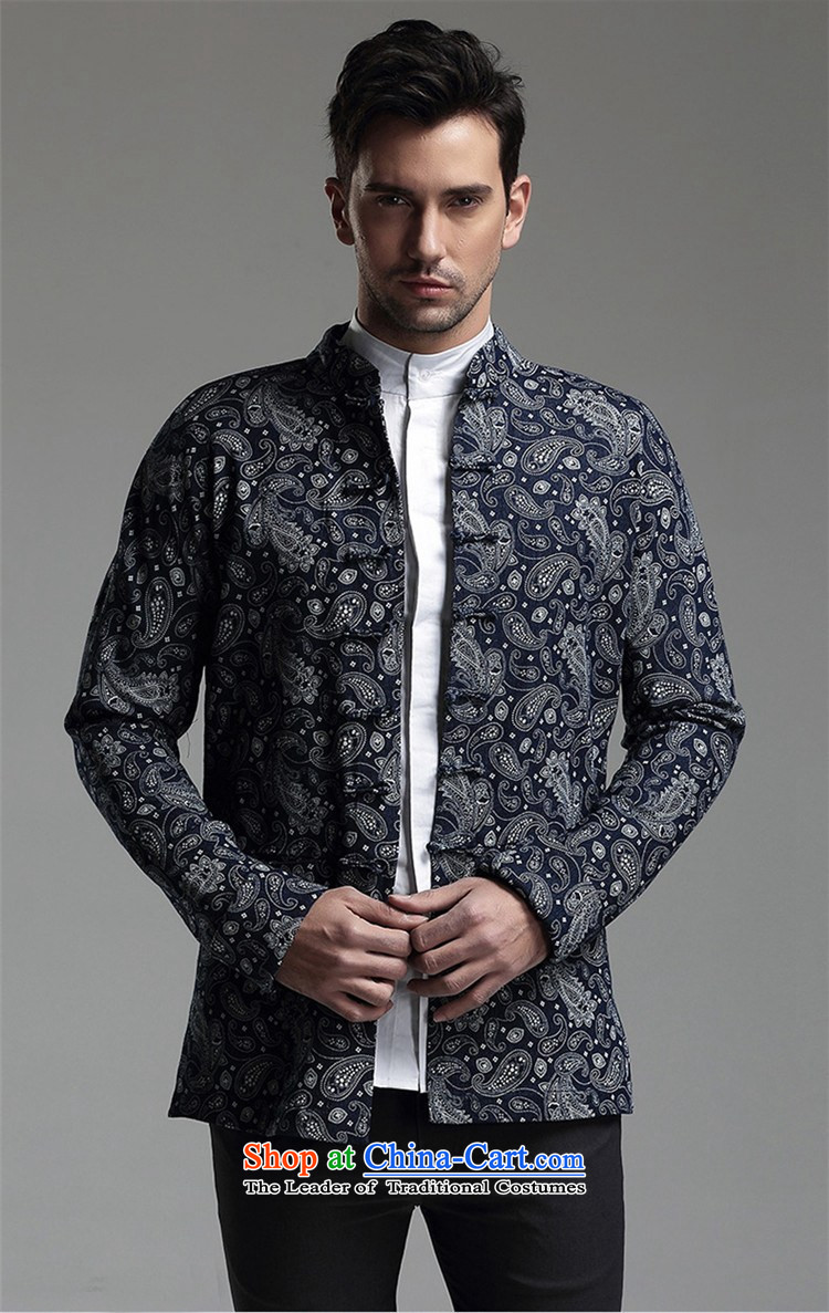 Azzu defense (azouari) China wind men Sau San Tong Replace l jacket, dark blue patterned聽M picture, prices, brand platters! The elections are supplied in the national character of distribution, so action, buy now enjoy more preferential! As soon as possible.