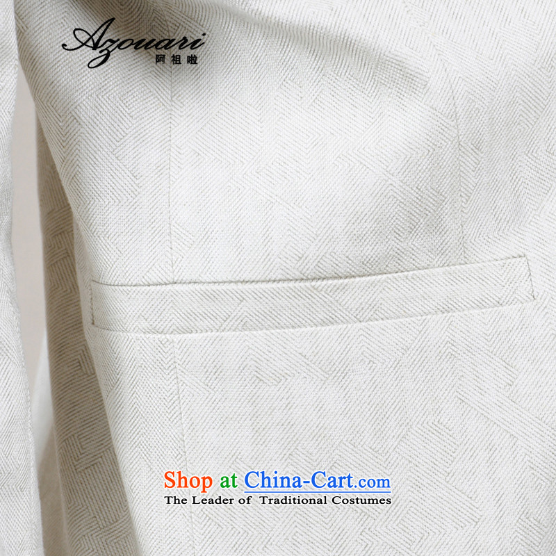 Azzu defense (azouari) original antique improved Chinese cotton linen men's jackets spring men t-shirt white XL180/96, AZZU AZOUARI () , , , shopping on the Internet