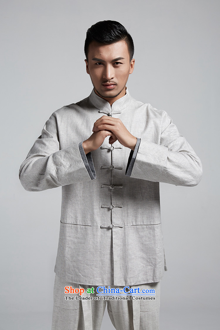 Fudo Shuai Kwan Tak stylish Chinese shirt wild stack forming the cuff shirt China wind kung fu shirt casual wear long-sleeve gray and white spring and autumn 2015 M picture, prices, brand platters! The elections are supplied in the national character of distribution, so action, buy now enjoy more preferential! As soon as possible.