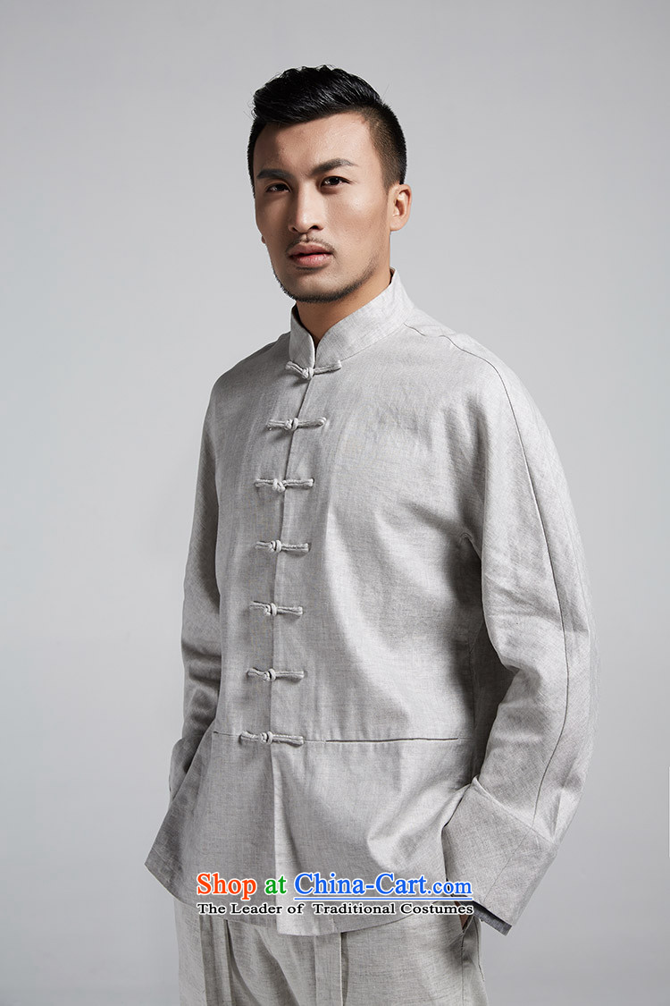 Fudo Shuai Kwan Tak stylish Chinese shirt wild stack forming the cuff shirt China wind kung fu shirt casual wear long-sleeve gray and white spring and autumn 2015 M picture, prices, brand platters! The elections are supplied in the national character of distribution, so action, buy now enjoy more preferential! As soon as possible.