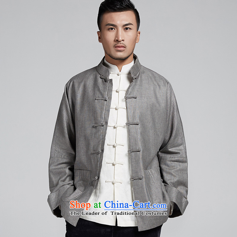 Fudo de- 2015 autumn and winter, shoulder men's long-sleeved top chinese improved turn-sleeved jacket leisure China wind men light gray 44/M, de fudo shopping on the Internet has been pressed.