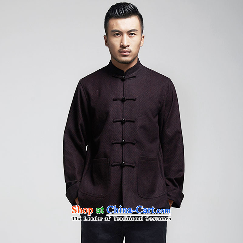 De Fudo proudly autumn 2015 replacing men Tang dynasty China wind men's jackets older leisure long-sleeved Tang dynasty warm dark red XXL, de fudo shopping on the Internet has been pressed.