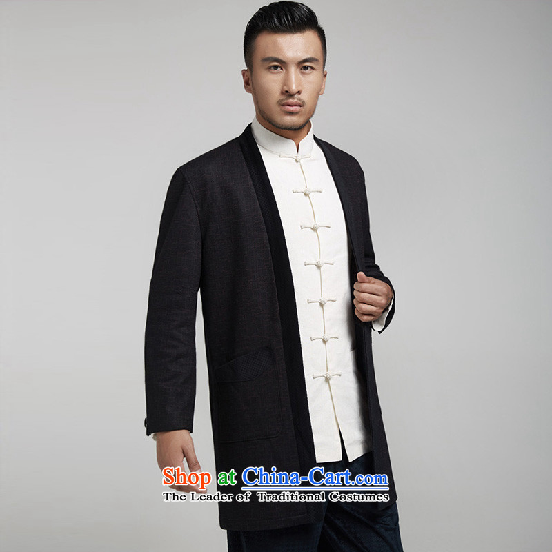 De Fudo South Pavilion Chinese gross men? Tang Dynasty Chinese Dress windbreaker minimalist atmosphere Sau San Chinese wind spring and autumn of 2015 men's black , L'Fudo shopping on the Internet has been pressed.