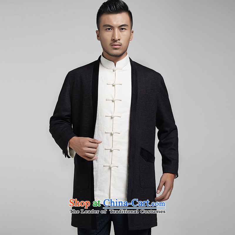 De Fudo South Pavilion Chinese gross men? Tang Dynasty Chinese Dress windbreaker minimalist atmosphere Sau San Chinese wind spring and autumn of 2015 men's black , L'Fudo shopping on the Internet has been pressed.