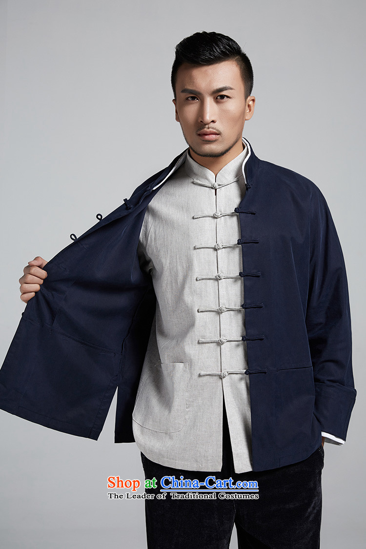 Fudo the Kwan Tak stylish Chinese men Tang dynasty 2015 autumn and winter double cuff Long-sleeve handsome casual jacket China wind men dark blue 46/L picture, prices, brand platters! The elections are supplied in the national character of distribution, so action, buy now enjoy more preferential! As soon as possible.