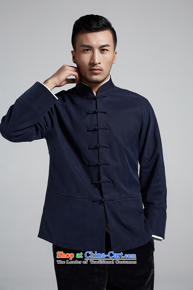 Fudo the Kwan Tak stylish Chinese men Tang dynasty 2015 autumn and winter double cuff Long-sleeve handsome casual jacket China wind men dark blue 46/L picture, prices, brand platters! The elections are supplied in the national character of distribution, so action, buy now enjoy more preferential! As soon as possible.