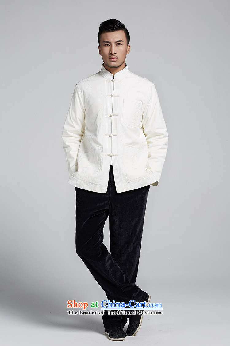 De Fudo United days pure white improved Tang dynasty men's robe in older knots in the leisure stay jacket tie china wind of men by 2015 autumn and winter, white XXXL picture, prices, brand platters! The elections are supplied in the national character of distribution, so action, buy now enjoy more preferential! As soon as possible.