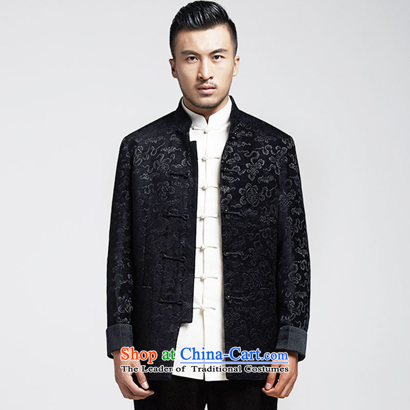 De Fudo Fragrance Tang dynasty fashion male is jackets of ethnic Chinese tunic Gross material? men fall and winter, black 4XL, de fudo shopping on the Internet has been pressed.
