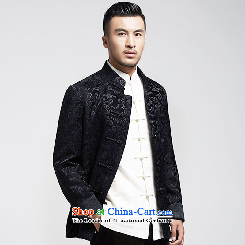 De Fudo Fragrance Tang dynasty fashion male is jackets of ethnic Chinese tunic Gross material? men fall and winter, black 4XL, de fudo shopping on the Internet has been pressed.