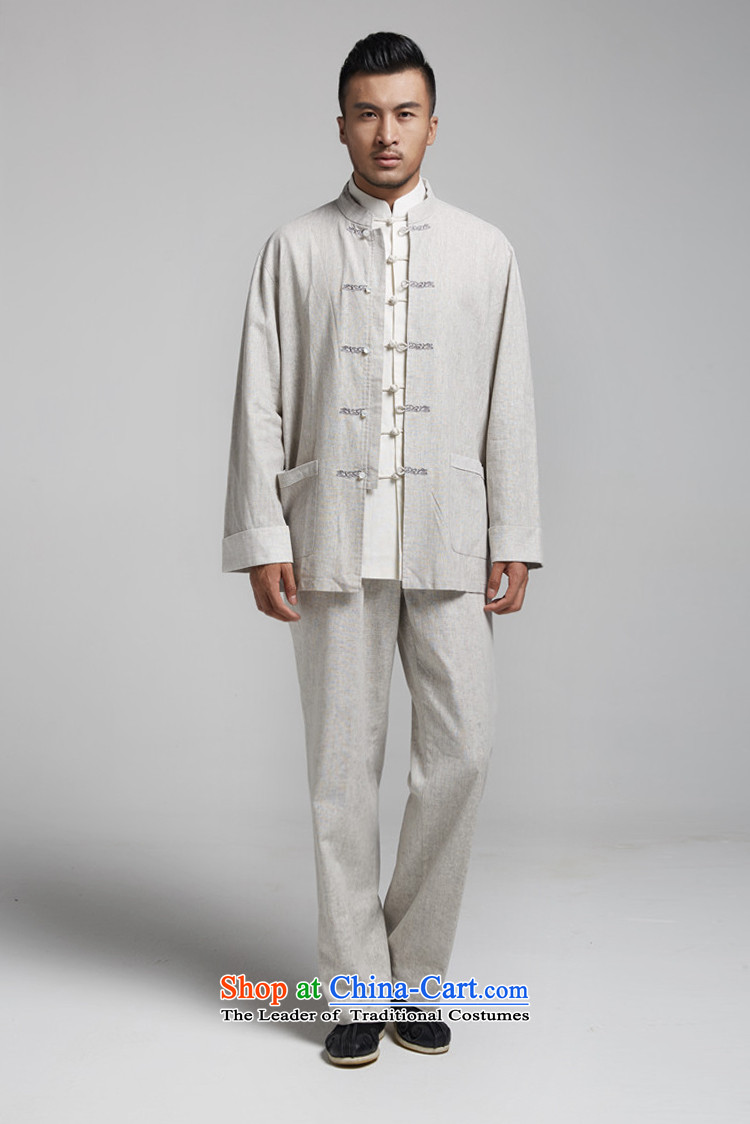 Fudo de Tang dynasty linen plain rowdy men long-sleeved top Chinese leisure jacket embroidered original China wind spring and autumn 2015 men's light gray XXXL picture, prices, brand platters! The elections are supplied in the national character of distribution, so action, buy now enjoy more preferential! As soon as possible.
