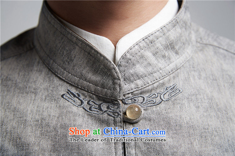 De Fudo Ljubljana China wind Men's Jackets Tang Gown robe 2015 autumn and winter long-sleeved gray XXXL load dad middle-aged picture, prices, brand platters! The elections are supplied in the national character of distribution, so action, buy now enjoy more preferential! As soon as possible.