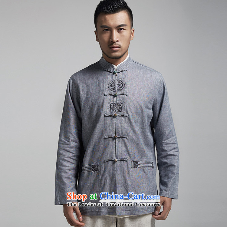 De-cousin, linen men Tang jackets in Tang Dynasty Older long-sleeved China wind spring and autumn 2015 men's light gray XL Photo, prices, brand platters! The elections are supplied in the national character of distribution, so action, buy now enjoy more preferential! As soon as possible.