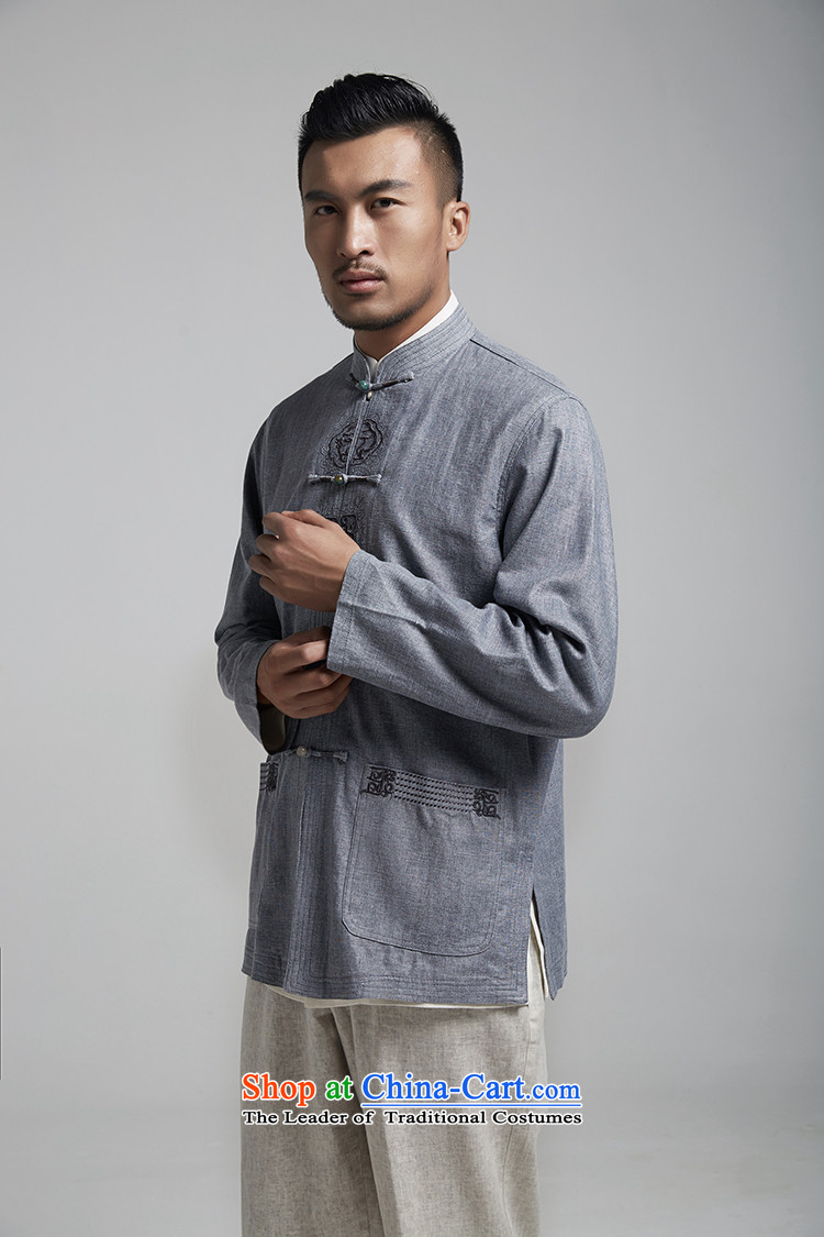 De-cousin, linen men Tang jackets in Tang Dynasty Older long-sleeved China wind spring and autumn 2015 men's light gray XL Photo, prices, brand platters! The elections are supplied in the national character of distribution, so action, buy now enjoy more preferential! As soon as possible.