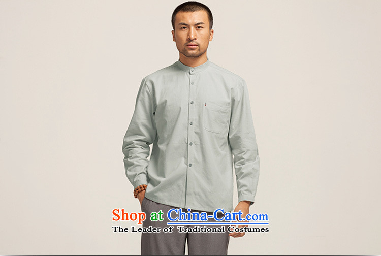 Fudo also adopted de pure cotton blacklead men's shirts, Tang Dynasty Chinese spring and autumn 2015, forming the Netherlands China wind Sau San collar light gray XXL picture, prices, brand platters! The elections are supplied in the national character of distribution, so action, buy now enjoy more preferential! As soon as possible.