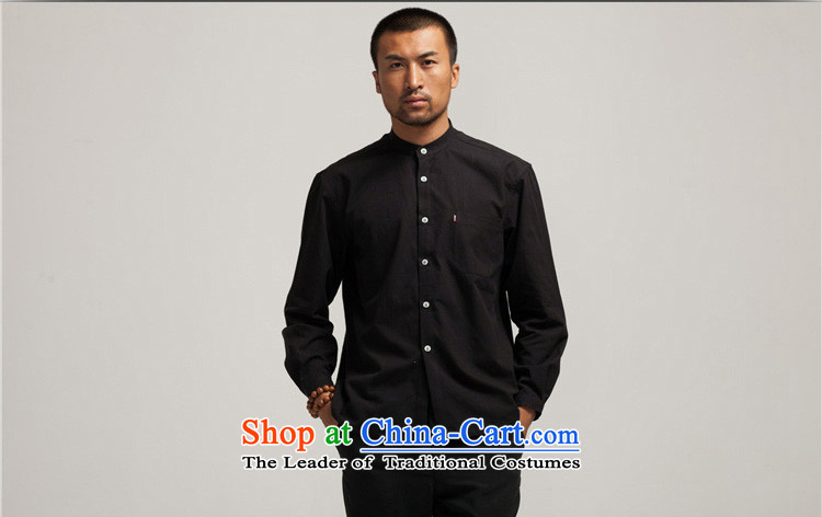 Fudo also adopted de pure cotton blacklead men's shirts, Tang Dynasty Chinese spring and autumn 2015, forming the Netherlands China wind Sau San collar light gray XXL picture, prices, brand platters! The elections are supplied in the national character of distribution, so action, buy now enjoy more preferential! As soon as possible.